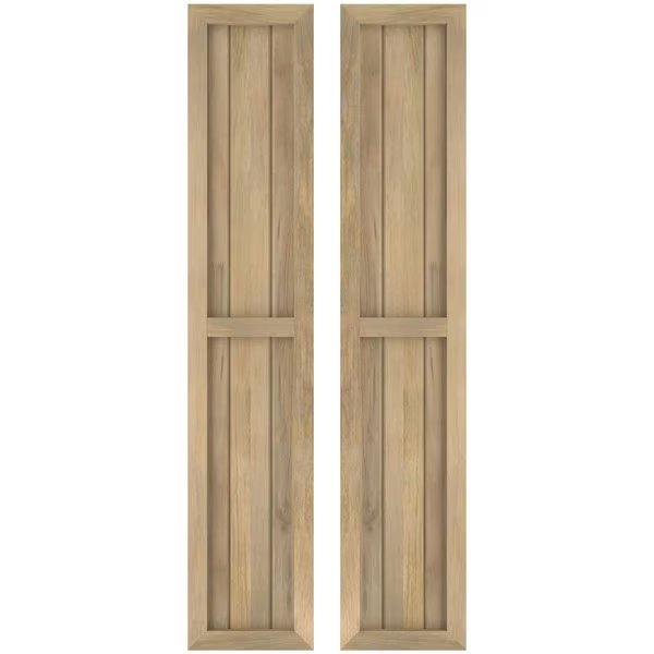 Americraft 3-Board Exterior Wood 2 Equal Panel Framed Board-n-Batten Shutters, ARW101BF311X32UNH, Ekena Millwork, Mfr#: ARW101BF311X32UNH